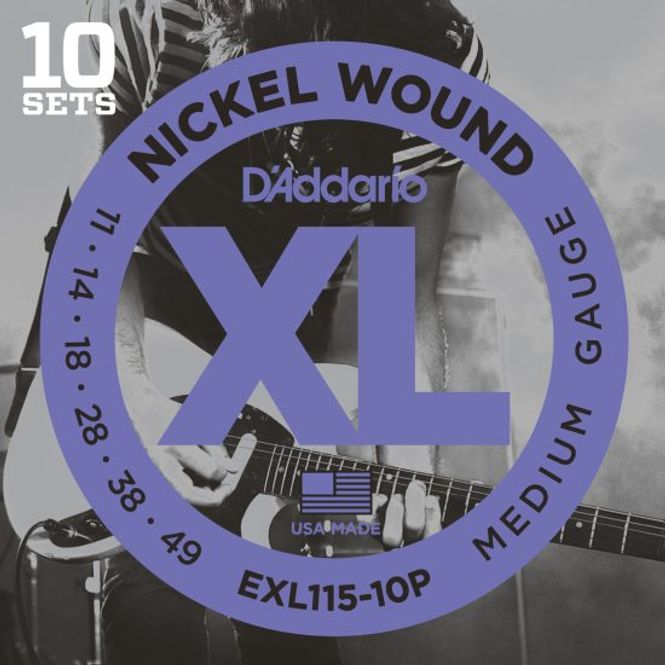 Hovedbilde D'Addario EXL115-10P El.Gitar Strenger, 11-49, 10 pack