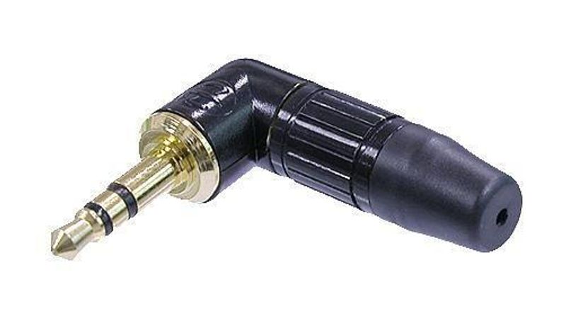 Neutrik NTP3RC-B 3-pols minivinkeljack, sort m/gull tupp